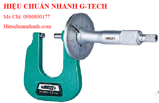 Hiệu chuẩn  panme đo độ dày tấm kim loại cơ khí INSIZE 3263-15B (0-15mm/0.01mm).Hiệu chuẩn nhanh G-tech