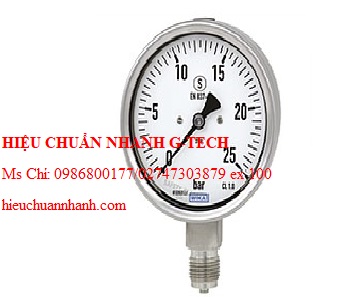 Hiệu chuẩn đồng hồ đo áp suất Wika 232.50 (10 MPa,dial 100,chân đứng). Hiệu chuẩn nhanh G-tech