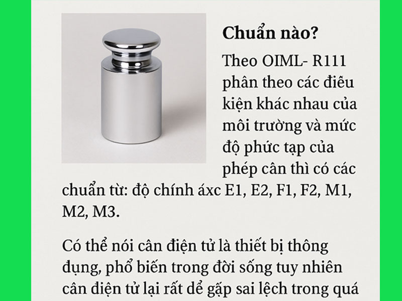 Thiết bị nào dùng để hiệu chuẩn cân điện tử? Chuẩn nào?