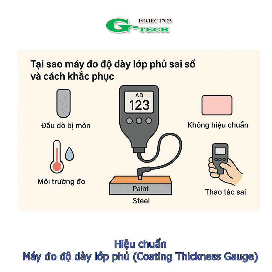 Tại sao máy đo độ dày lớp phủ sai số và cách khắc phục